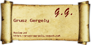 Grusz Gergely névjegykártya